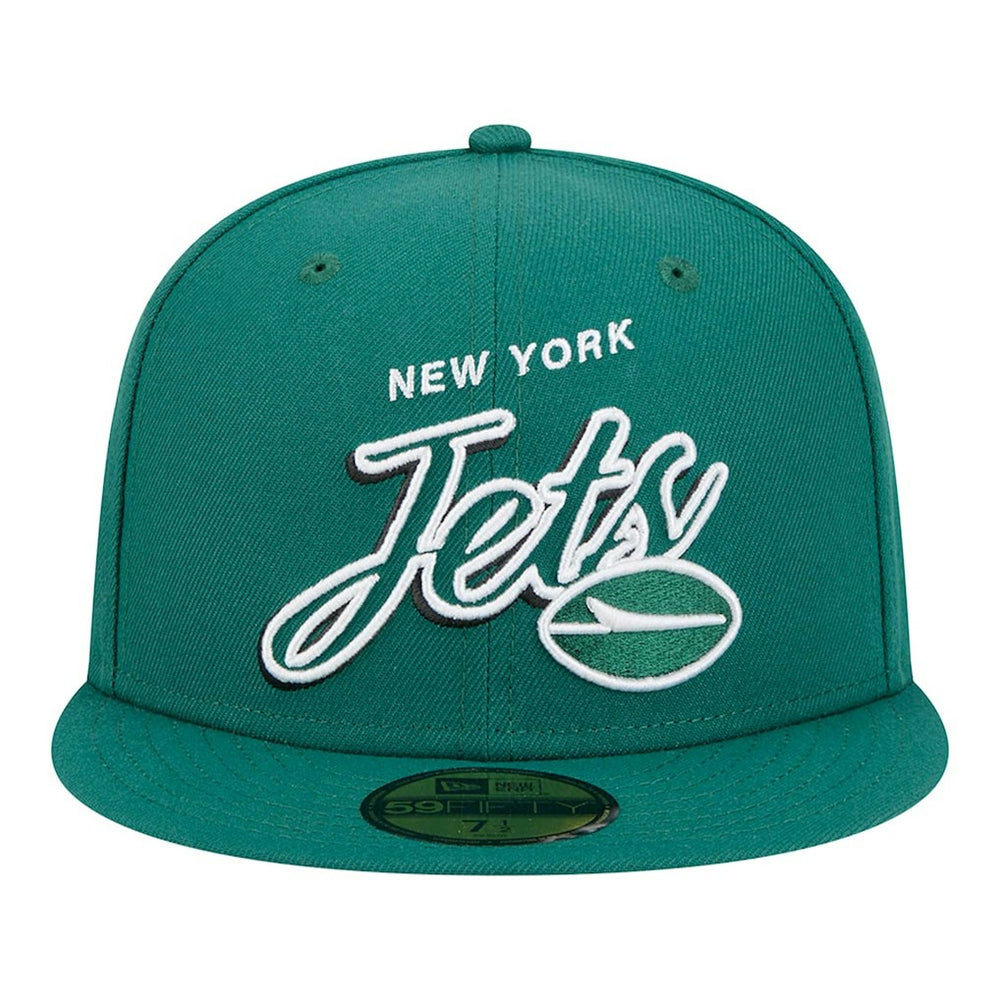 New York Jets New Era Script Sided 59FIFTY Fitted Hat - Green Hats