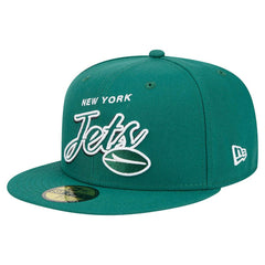 New York Jets New Era Script Sided 59FIFTY Fitted Hat - Green Hats