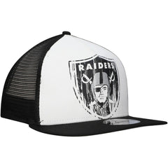 New Era Las Vegas Raiders Distressed 9FIFTY A-Frame Snapback Hat - White/Black Hats