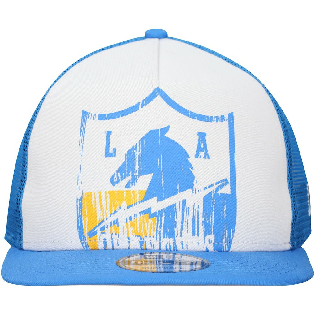 New Era Los Angeles Chargers Distressed 9FIFTY A-Frame Snapback Hat - White/Powder Blue Hats