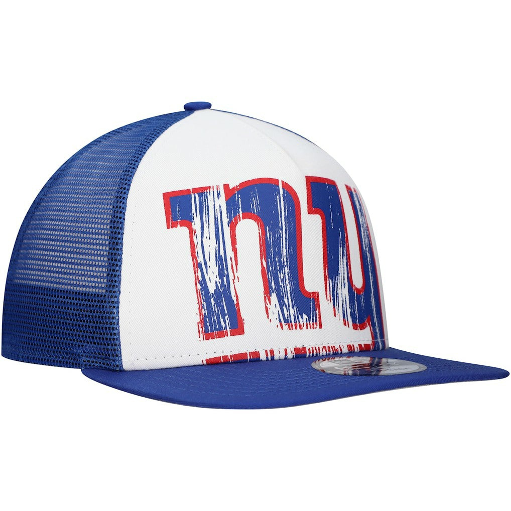 New Era New York Giants Distressed 9FIFTY A-Frame Snapback Hat - White/Royal Hats
