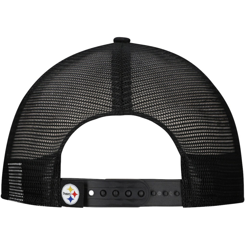 New Era Pittsburgh Steelers Distressed 9FIFTY A-Frame Snapback Hat - White/Black Hats