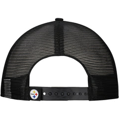 New Era Pittsburgh Steelers Distressed 9FIFTY A-Frame Snapback Hat - White/Black Hats