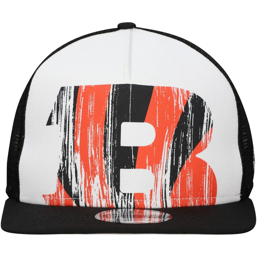 New Era Cincinnati Bengals Distressed 9FIFTY A-Frame Snapback Hat - White/Black Hats
