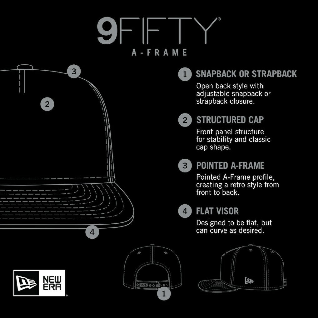 New Era Cincinnati Bengals Distressed 9FIFTY A-Frame Snapback Hat - White/Black Hats