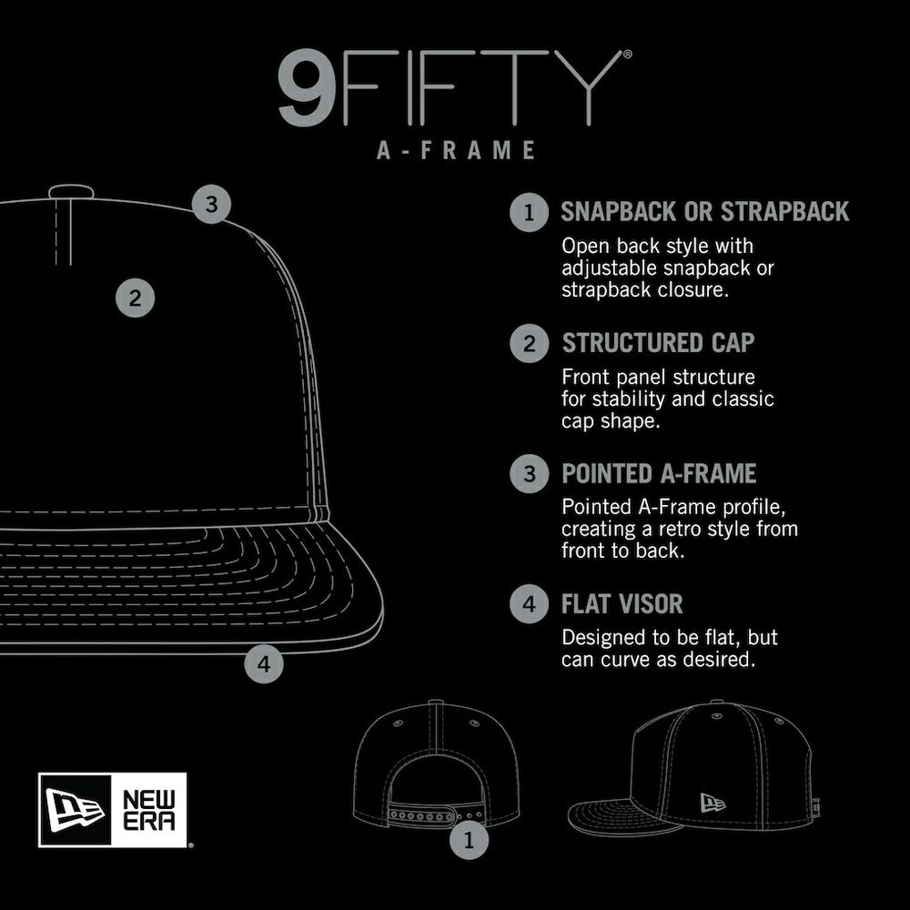 New Era Cincinnati Bengals Distressed 9FIFTY A-Frame Snapback Hat - White/Black Hats