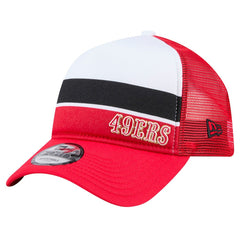 San Francisco 49ers New Era Sport Night Color Block 9FORTY A-Frame Trucker Adjustable Hat - White/Scarlet Hats