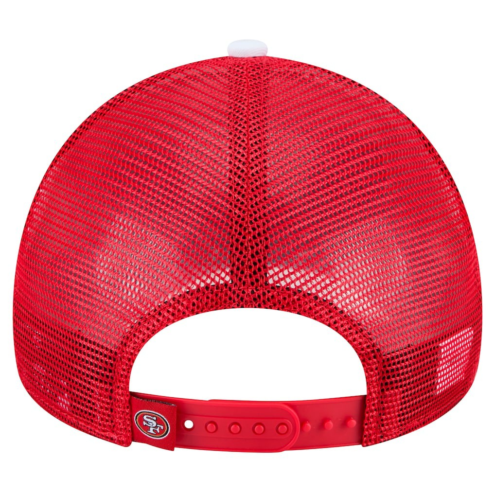 San Francisco 49ers New Era Sport Night Color Block 9FORTY A-Frame Trucker Adjustable Hat - White/Scarlet Hats