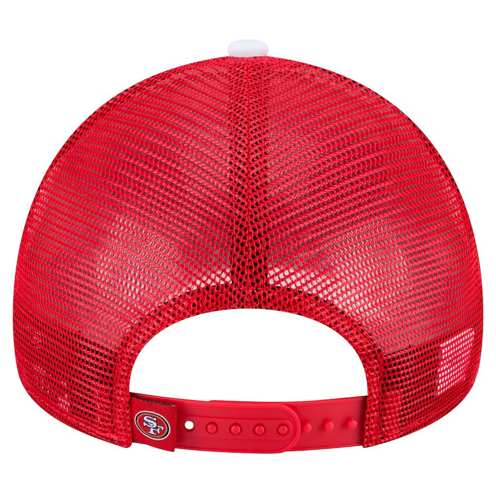 San Francisco 49ers New Era Sport Night Color Block 9FORTY A-Frame Trucker Adjustable Hat - White/Scarlet Hats