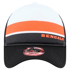 Cincinnati Bengals New Era Sport Night Color Block 9FORTY A-Frame Trucker Adjustable Hat - White/Black Hats