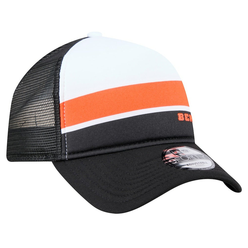 Cincinnati Bengals New Era Sport Night Color Block 9FORTY A-Frame Trucker Adjustable Hat - White/Black Hats