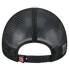 Cincinnati Bengals New Era Sport Night Color Block 9FORTY A-Frame Trucker Adjustable Hat - White/Black Hats