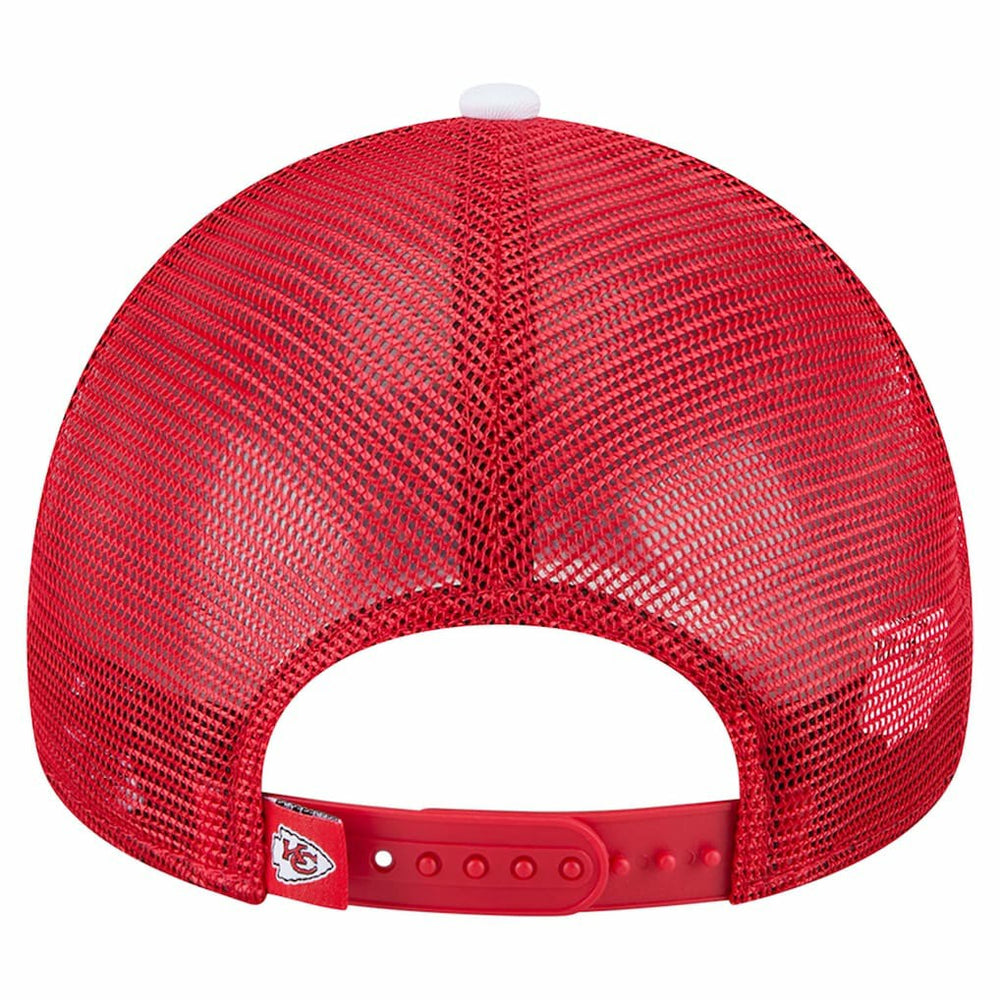 Kansas City Chiefs New Era Sport Night Color Block 9FORTY A-Frame Trucker Adjustable Hat - White/Red Hats