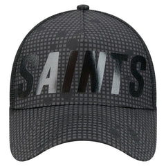 New Orleans Saints New Era Midnight Ink Tonal Text A-Frame Trucker 9FORTY Adjustable Hat - Black Hats
