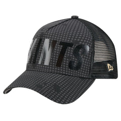 New Orleans Saints New Era Midnight Ink Tonal Text A-Frame Trucker 9FORTY Adjustable Hat - Black Hats