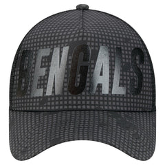 Cincinnati Bengals New Era Midnight Ink Tonal Text A-Frame Trucker 9FORTY Adjustable Hat - Black Hats