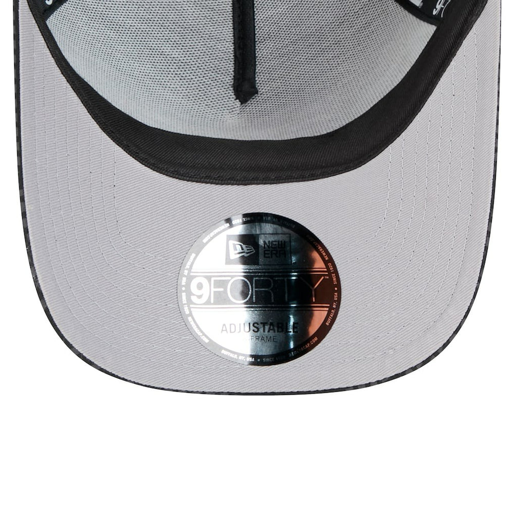 Cleveland Browns New Era Throwback Midnight Ink Tonal Text A-Frame Trucker 9FORTY Adjustable Hat - Black Hats
