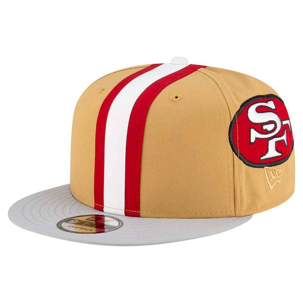 San Francisco 49ers New Era Throwback Helmet 9FIFTY Snapback Hat - Gold Hats