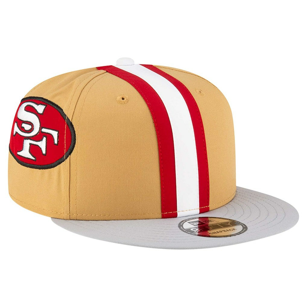 San Francisco 49ers New Era Throwback Helmet 9FIFTY Snapback Hat - Gold Hats