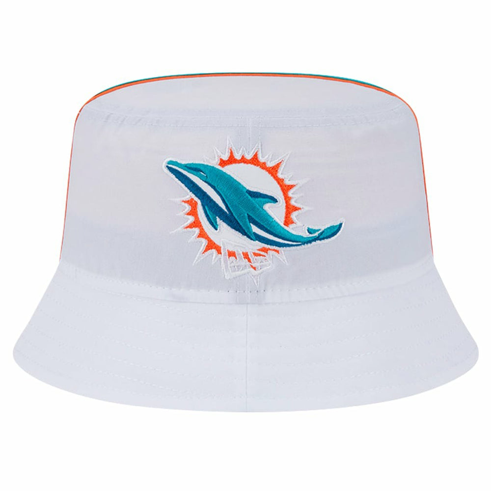 Miami Dolphins New Era Helmet Bucket Hat - White Hats