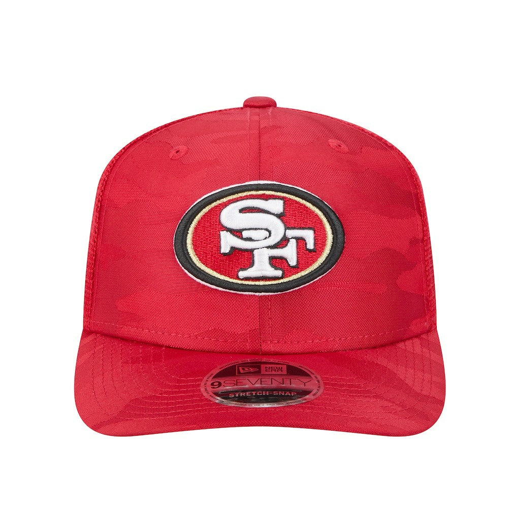 San Francisco 49ers New Era Adventure Camo Trucker 9SEVENTY Stretch-Snap Adjustable Hat - Scarlet Hats