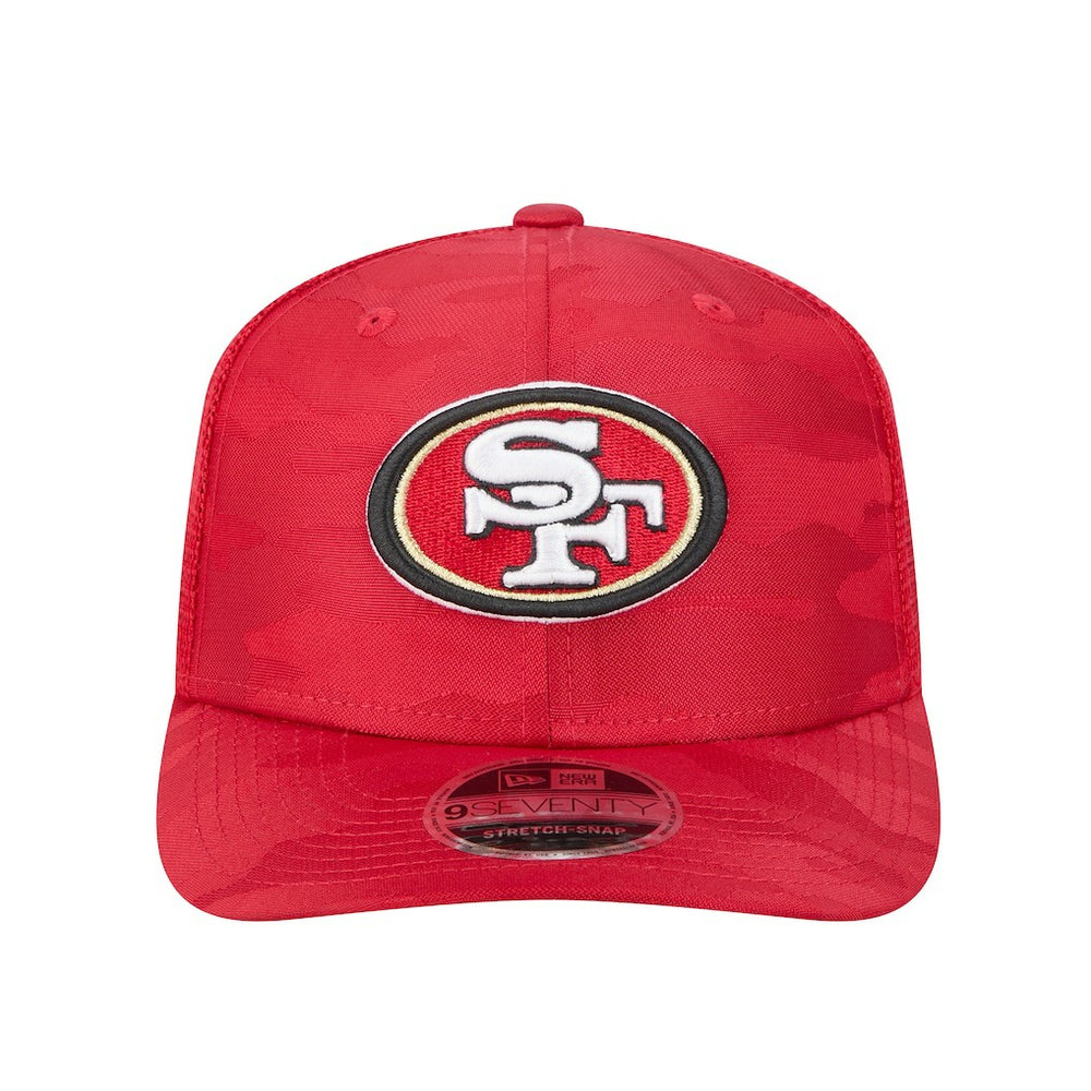 San Francisco 49ers New Era Adventure Camo Trucker 9SEVENTY Stretch-Snap Adjustable Hat - Scarlet Hats