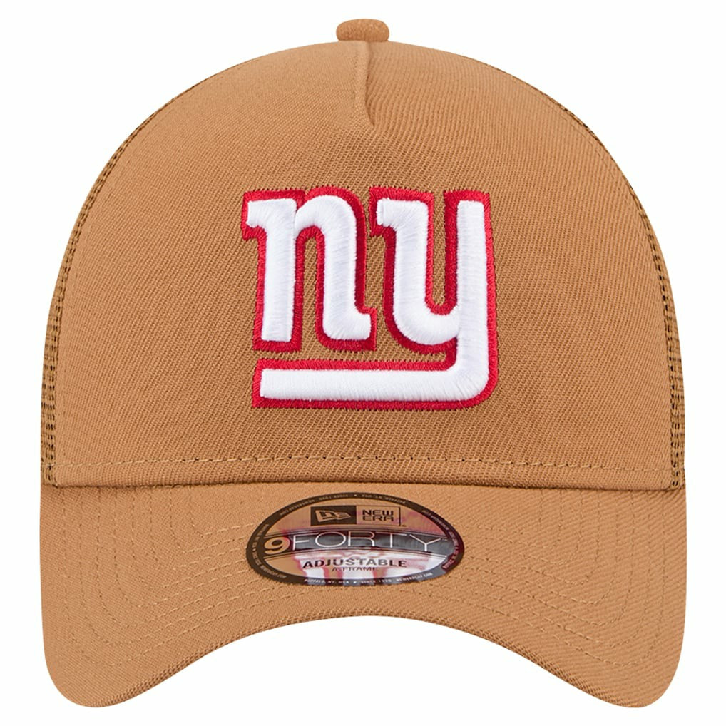 New York Giants New Era Color Pack A-Frame Trucker 9FORTY Adjustable Hat - Brown Hats