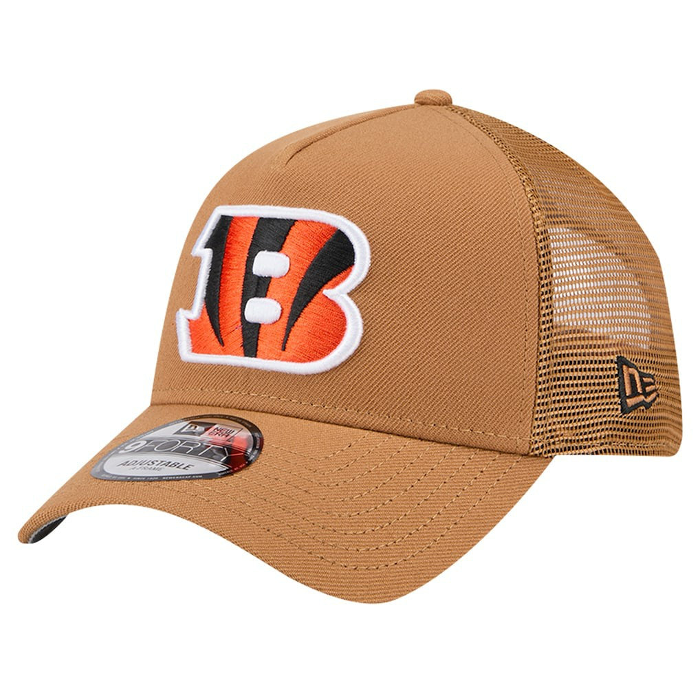 Cincinnati Bengals New Era Color Pack A-Frame Trucker 9FORTY Adjustable Hat - Brown Hats
