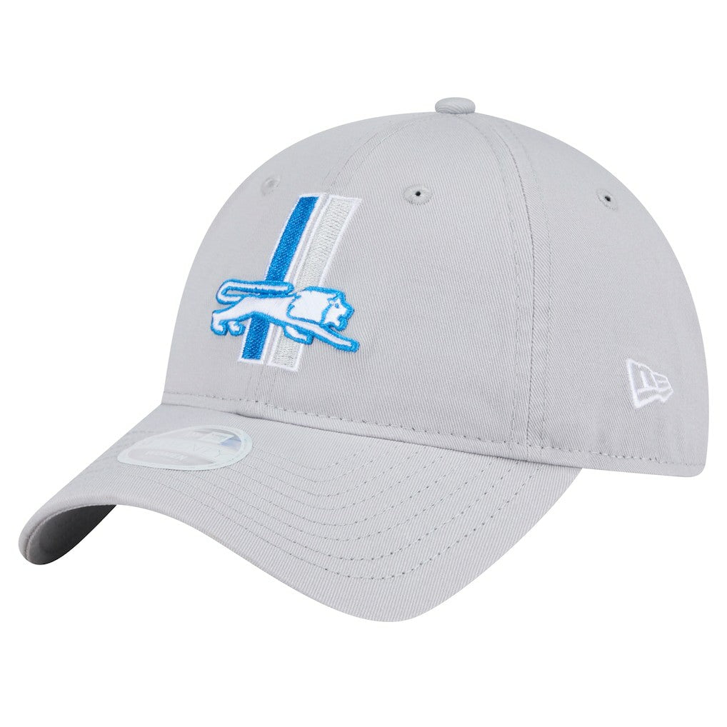 Detroit Lions New Era Women's Throwback Main Core Classic 2.0 9TWENTY Adjustable Hat - Silver Hats