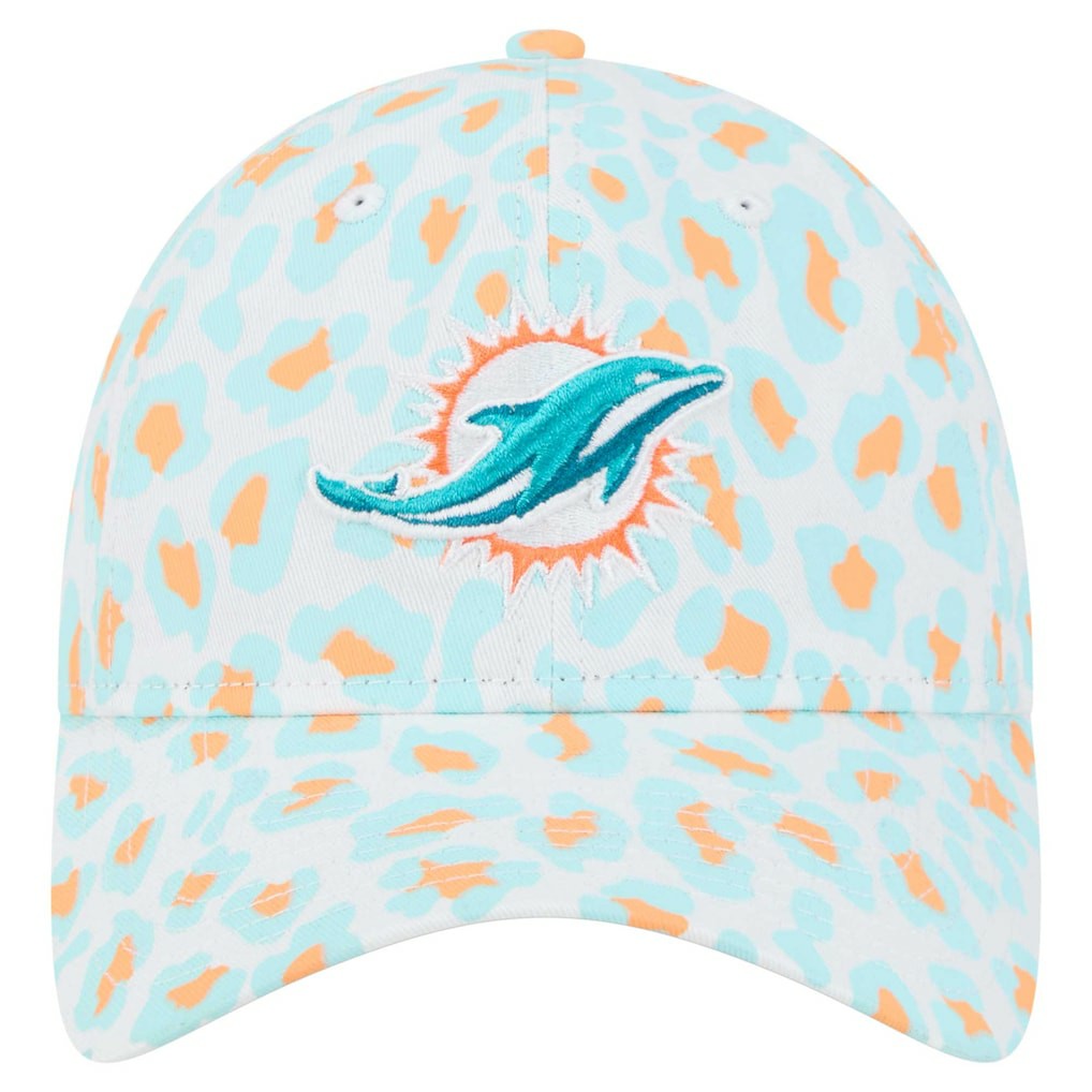 Miami Dolphins New Era Women's Active Leopard 9TWENTY Adjustable Hat - White Hats