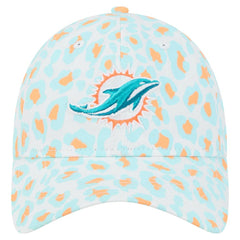 Miami Dolphins New Era Women's Active Leopard 9TWENTY Adjustable Hat - White Hats