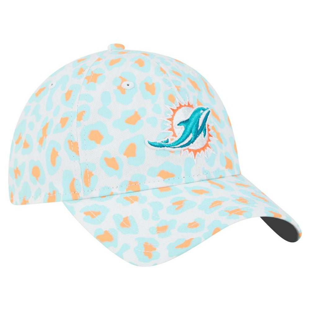Miami Dolphins New Era Women's Active Leopard 9TWENTY Adjustable Hat - White Hats