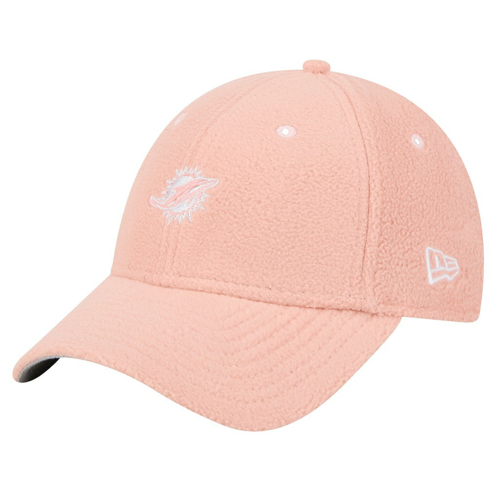 Miami Dolphins New Era Women's Cozy Sherpa 9FORTY Adjustable Hat - Light Pink Hats