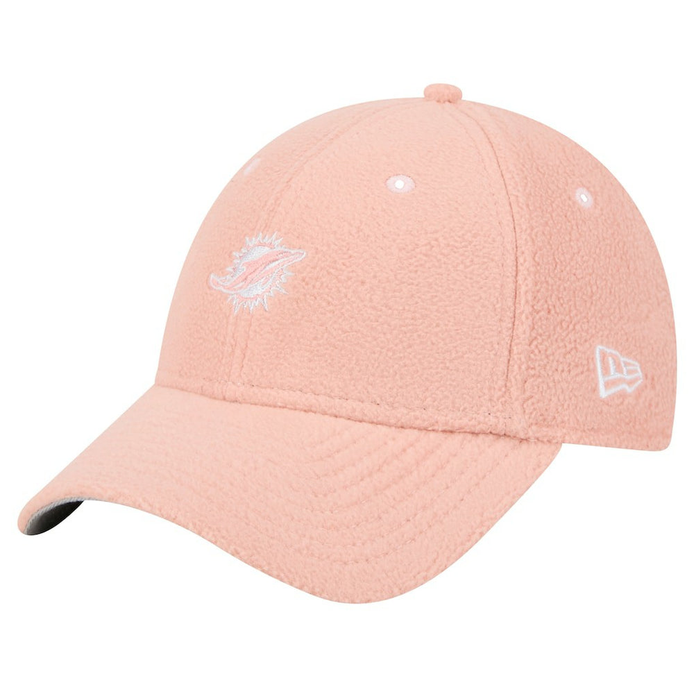Miami Dolphins New Era Women's Cozy Sherpa 9FORTY Adjustable Hat - Light Pink Hats