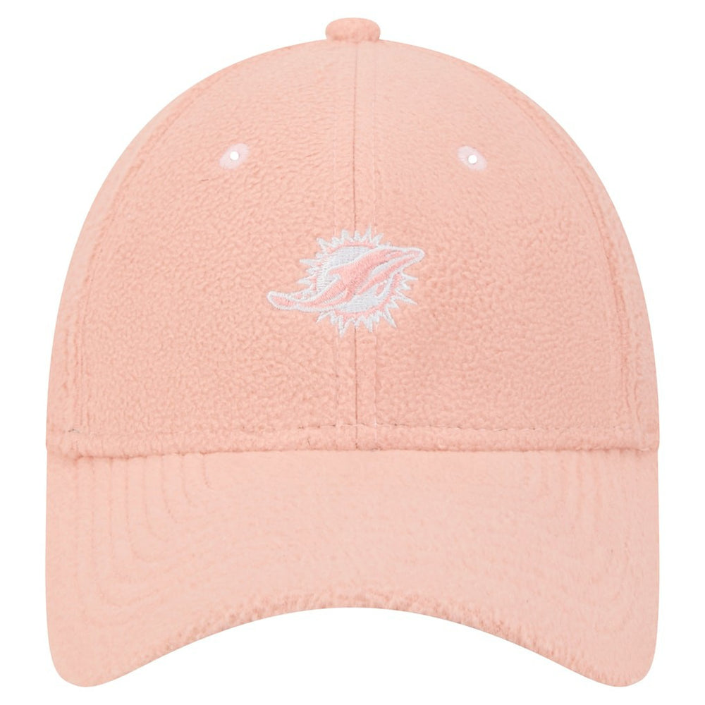 Miami Dolphins New Era Women's Cozy Sherpa 9FORTY Adjustable Hat - Light Pink Hats
