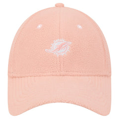 Miami Dolphins New Era Women's Cozy Sherpa 9FORTY Adjustable Hat - Light Pink Hats