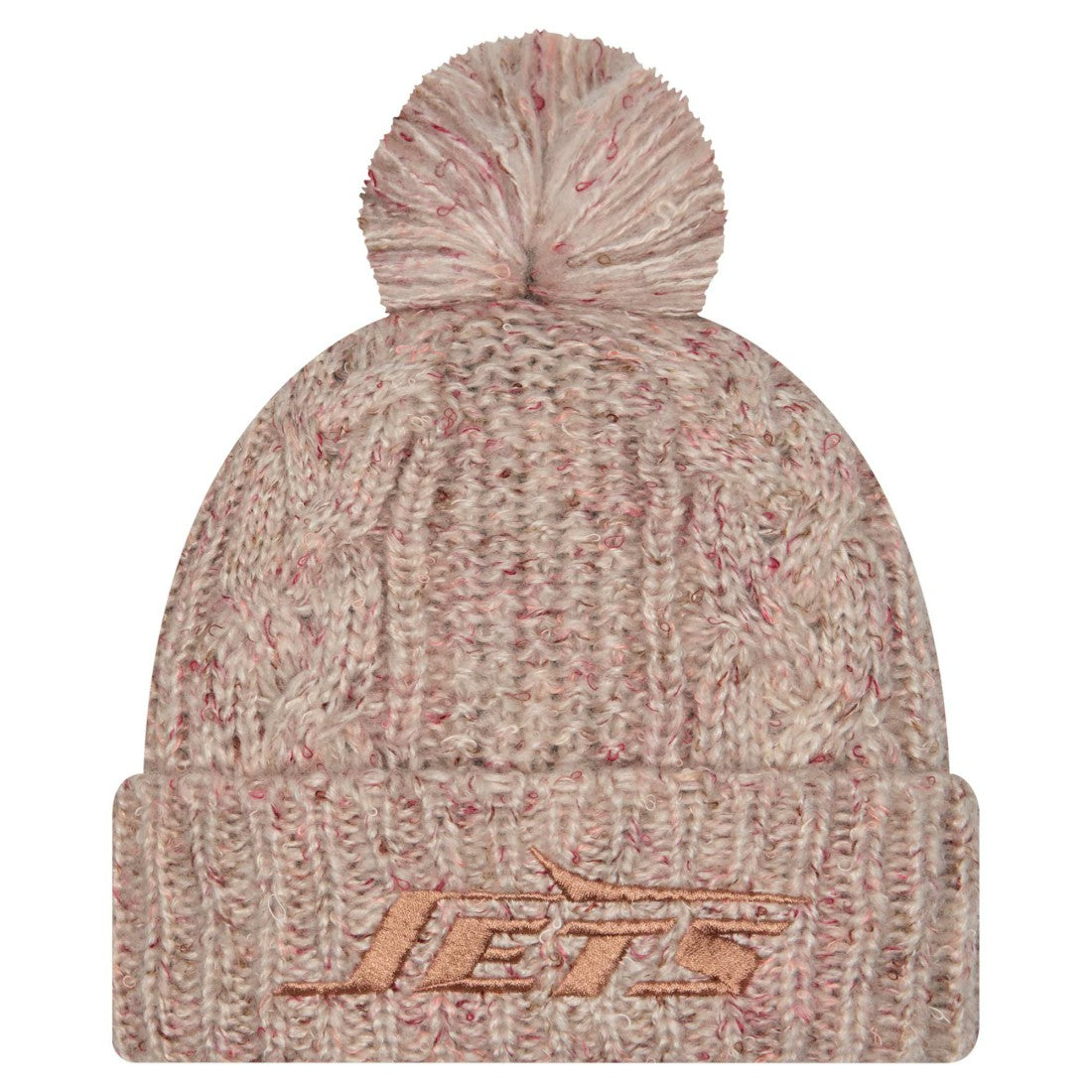 New York Jets New Era Women's Trendy Tone Cuffed Knit Hat with Pom - Stone Hats