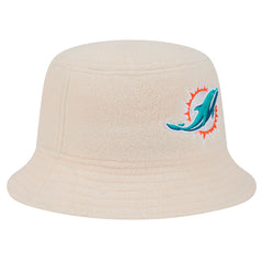 Miami Dolphins New Era Women's Cozy Sherpa Bucket Hat - Cream Hats