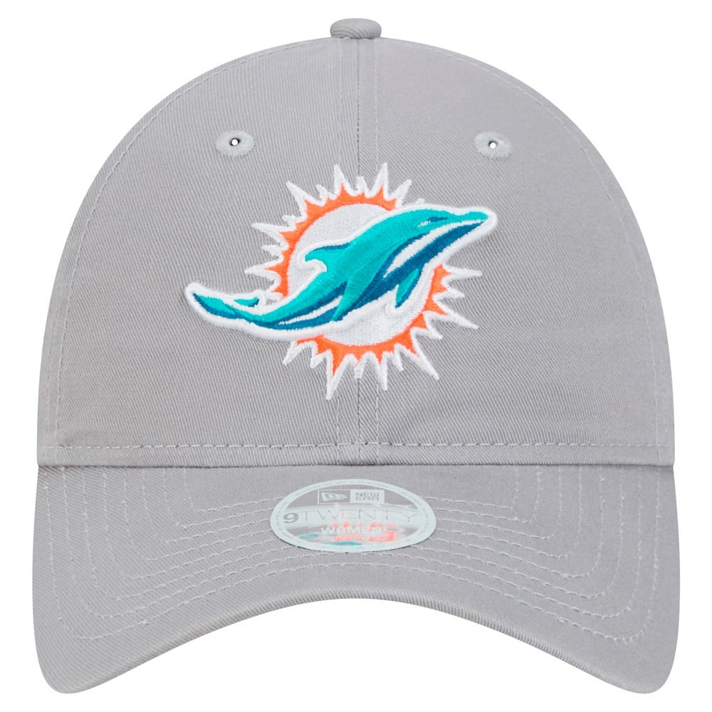 Miami Dolphins New Era Women's Main 9TWENTY Adjustable Hat - Gray Hats