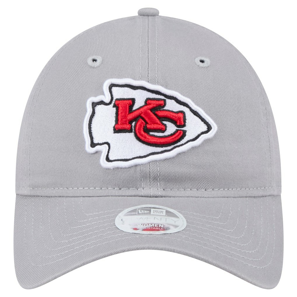 Kansas City Chiefs New Era Women's Main 9TWENTY Adjustable Hat - Gray Hats