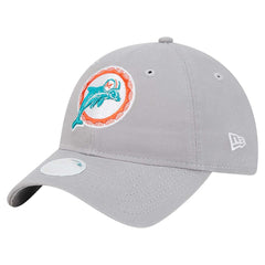 Miami Dolphins New Era Women's Throwback 9TWENTY Adjustable Hat - Gray Hats