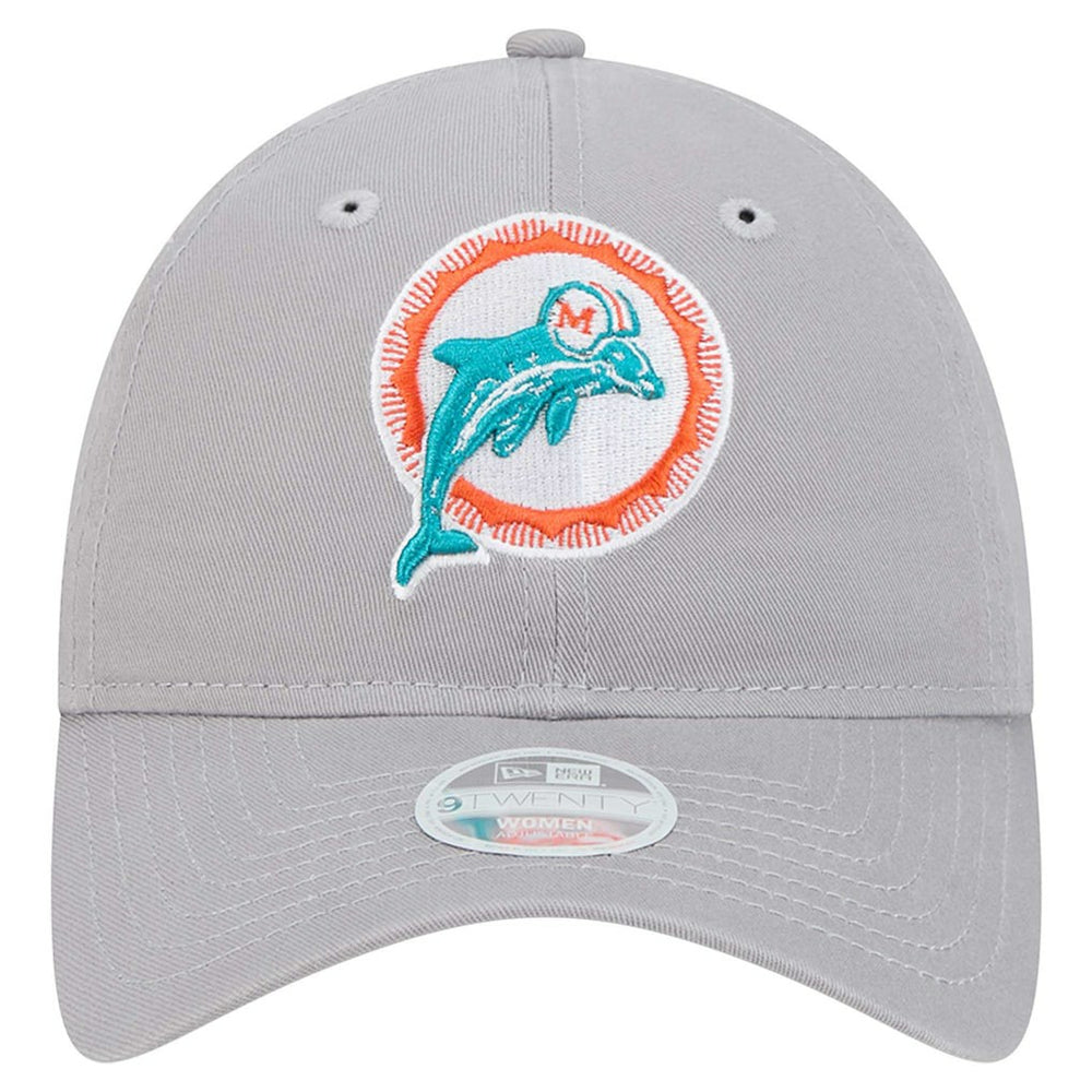 Miami Dolphins New Era Women's Throwback 9TWENTY Adjustable Hat - Gray Hats