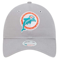Miami Dolphins New Era Women's Throwback 9TWENTY Adjustable Hat - Gray Hats