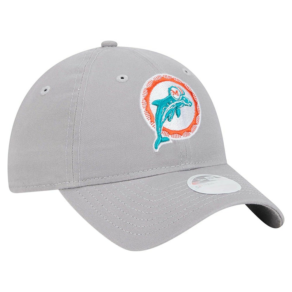 Miami Dolphins New Era Women's Throwback 9TWENTY Adjustable Hat - Gray Hats