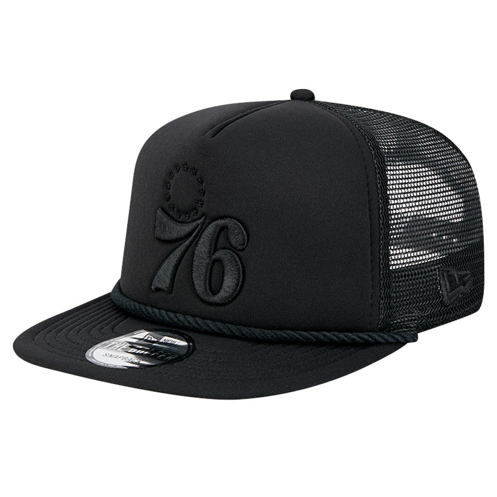 Philadelphia 76ers Tone Foam Meshback Golfer Snapback Hat Black - New Era