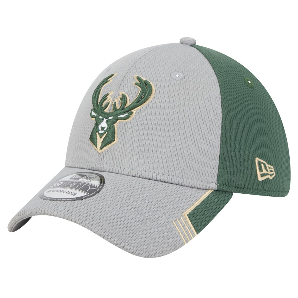 Milwaukee Bucks Active Trim 39THIRTY Flex Hat Gray/Hunter Green - New Era