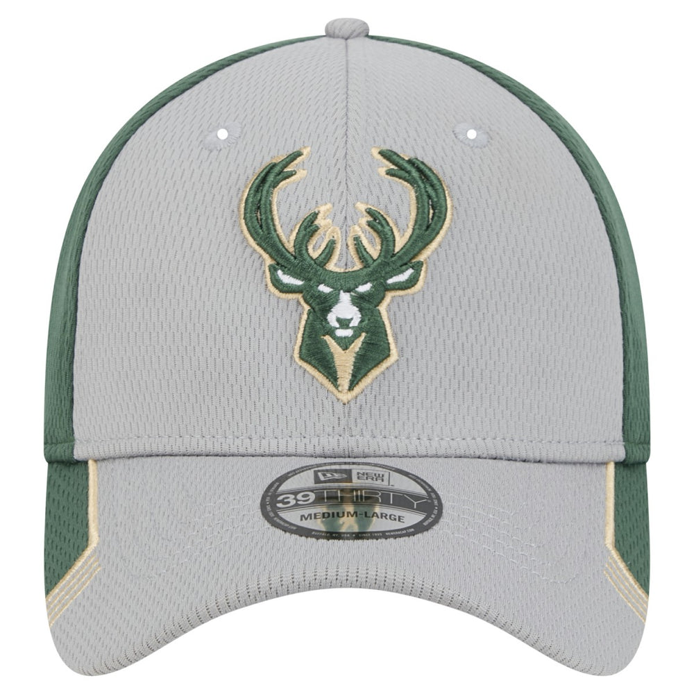 Milwaukee Bucks Active Trim 39THIRTY Flex Hat Gray/Hunter Green - New Era