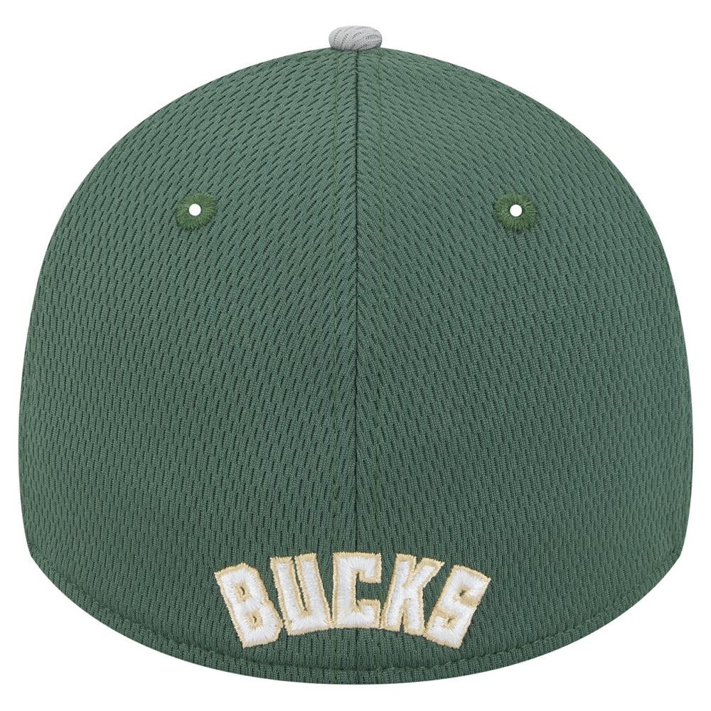 Milwaukee Bucks Active Trim 39THIRTY Flex Hat Gray/Hunter Green - New Era