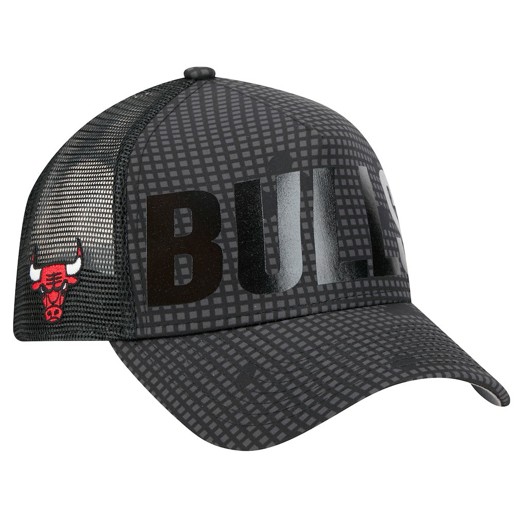 Chicago Bulls Male Adult Midnight Ink Tonal A-Frame Trucker 9FORTY Adjustable Hat Black - New Era
