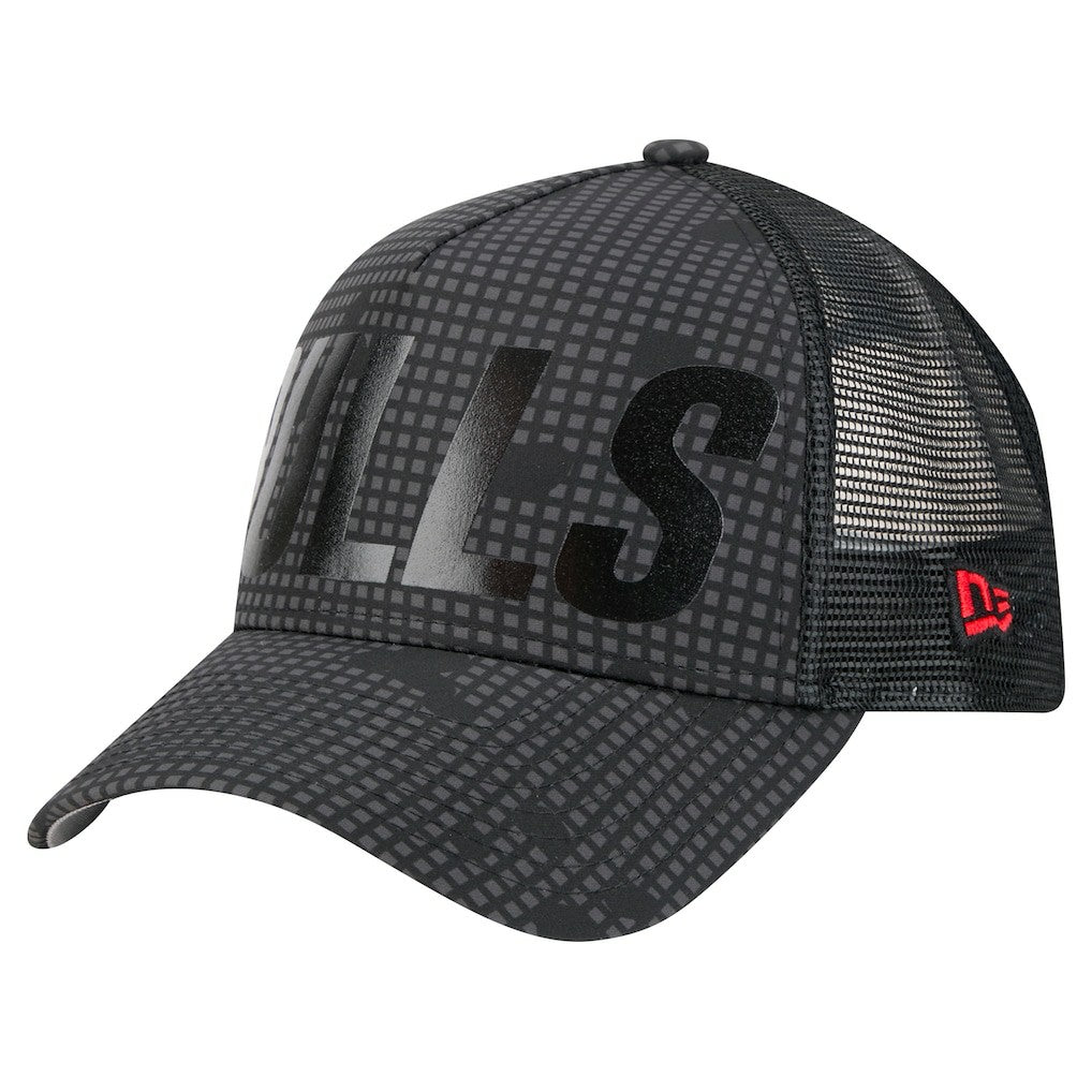 Chicago Bulls Male Adult Midnight Ink Tonal A-Frame Trucker 9FORTY Adjustable Hat Black - New Era